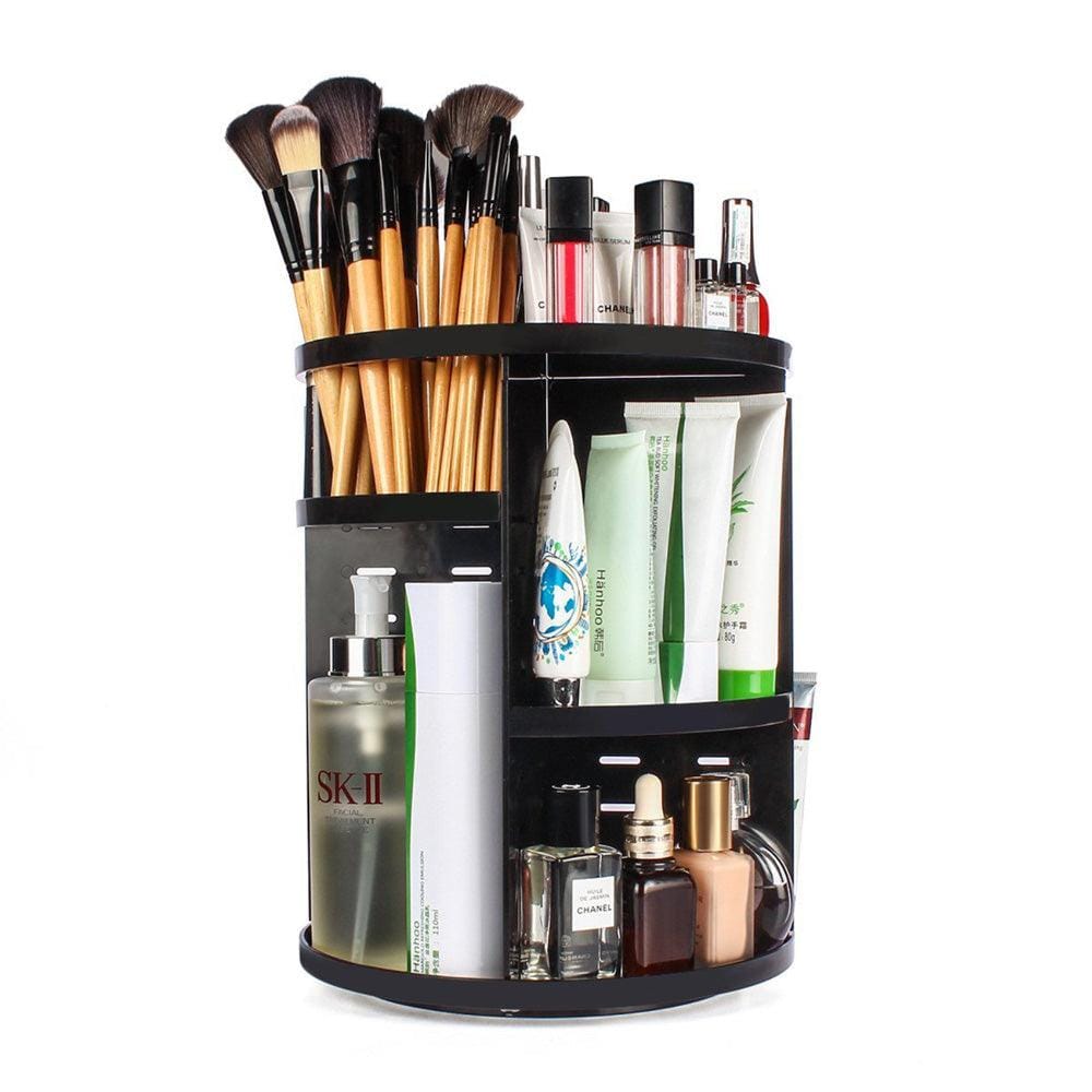 360 degrees Rotation Cosmetic Organizer - Black - EZ Life