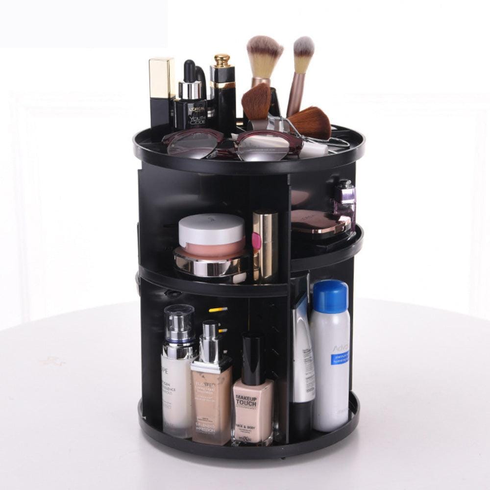 360 degrees Rotation Cosmetic Organizer - Black - EZ Life