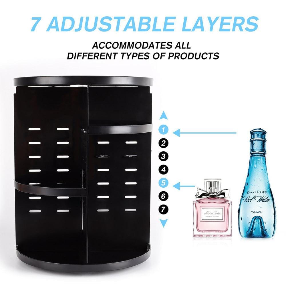 360 degrees Rotation Cosmetic Organizer - Black - EZ Life