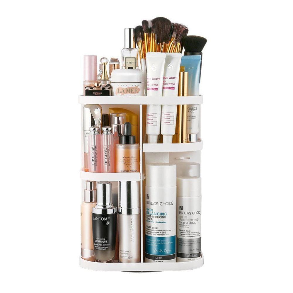 360 degrees Rotation Cosmetic Organizer - White - EZ Life