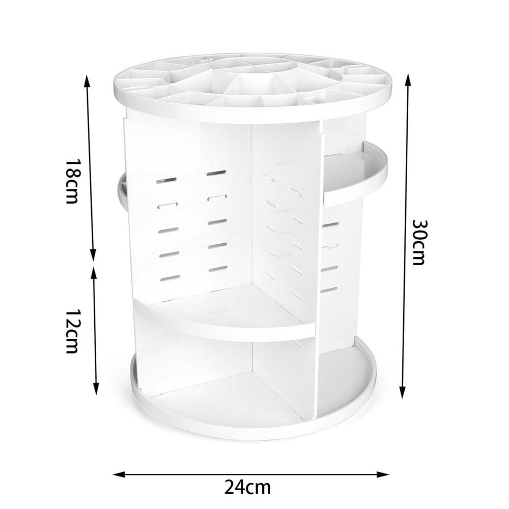 360 degrees Rotation Cosmetic Organizer - White - EZ Life