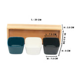 3 Multicolor Bowls on Wooden Tray - EZ Life