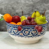 Iranian Indigo & White Series Ceramic Serving Big Bowl (10 Inch - 3250 ml)
