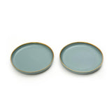 10 Inch Dinner Plate - Gray with Gold Rim - EZ Life