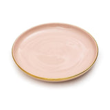 10 Inch Plate -Glossy Lotus Pink Colour with Gold Lining - EZ Life
