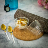 Borosilicate transparent Glass Dessert Bowls, IceCream, Small Fruit Serving StarterGlass Bowls, Microwave Safe,Perfect use for home, Round Insulated Double Wall Glass Bowl,150 ml, Pack of 2