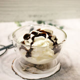 Borosilicate transparent Glass Dessert Bowls, IceCream, Small Fruit Serving StarterGlass Bowls, Microwave Safe,Perfect use for home, Round Insulated Double Wall Glass Bowl,150 ml, Pack of 2