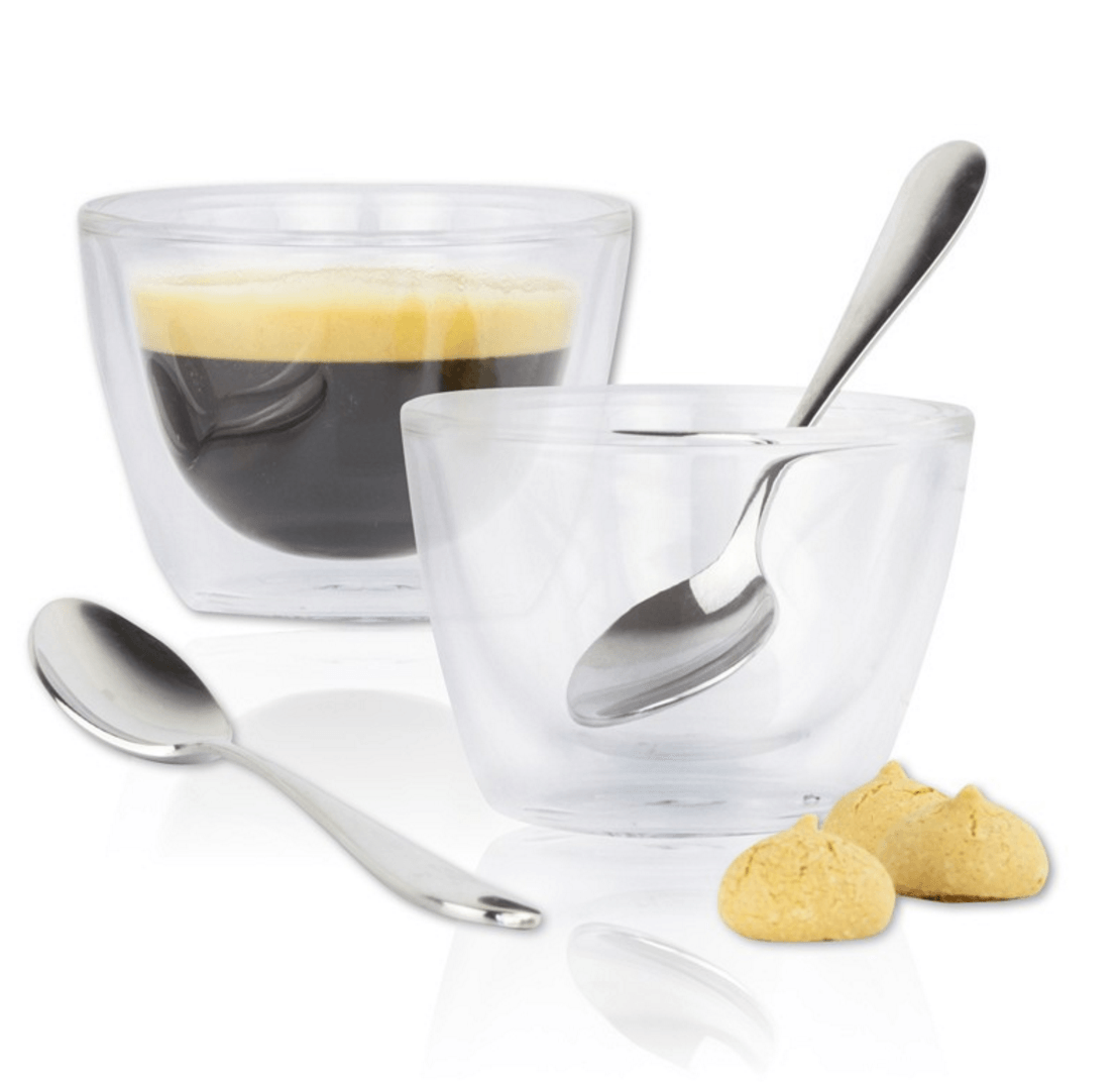 Borosilicate transparent Glass Dessert Bowls, IceCream, Small Fruit Serving StarterGlass Bowls, Microwave Safe,Perfect use for home, Round Insulated Double Wall Glass Bowl,150 ml, Pack of 2