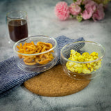 Double Wall Glass Groovy Dessert Bowl (300 ml) (Pack of 4)