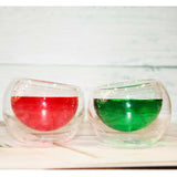 Borosilicate transparent Giggle Dessert Bowls glass, Ice Cream, Bowl Small Fruit Serving Starters Glass Bowls, Microwave Safe,Perfect use for home, Round Insulated Double Wall Glass Bowl, 80 ml, Pack of 2