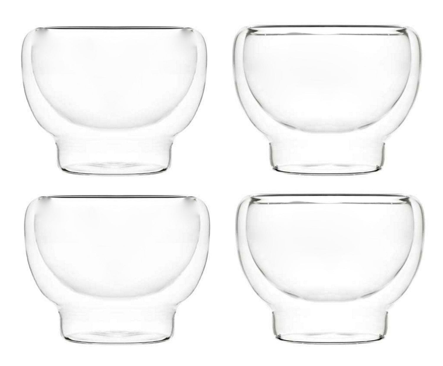 Borosilicate transparent Glass Zesty Bowls, Ice Cream, Bowl Small Fruit Serving Starters Glass Bowls, Microwave Safe,Perfect use for home, Round Insulated Double Wall Glass Bowl, 150 ml, Pack of 2