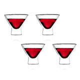 Martini Double Wall Insulated Cocktail Glass, Unique and Fun Gift for Espresso Martini Lovers, Keeps Drinks Cold Longer, A Perfect Cocktail Glass Gift Set, Glass to Serve Cocktail, Wine and Juice - 200 Ml, Pack of 2