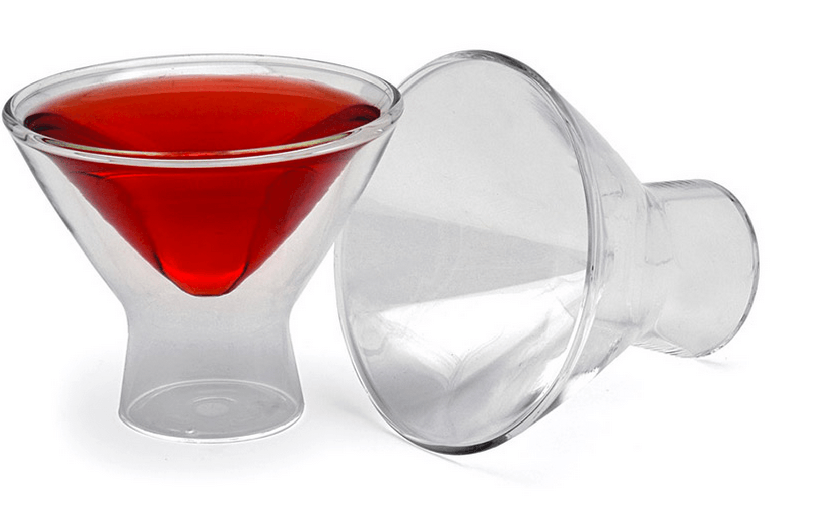 Martini Double Wall Insulated Cocktail Glass, Unique and Fun Gift for Espresso Martini Lovers, Keeps Drinks Cold Longer, A Perfect Cocktail Glass Gift Set, Glass to Serve Cocktail, Wine and Juice - 200 Ml, Pack of 2