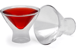 Martini Double Wall Insulated Cocktail Glass, Unique and Fun Gift for Espresso Martini Lovers, Keeps Drinks Cold Longer, A Perfect Cocktail Glass Gift Set, Glass to Serve Cocktail, Wine and Juice - 200 Ml, Pack of 2