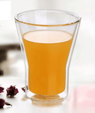 Borosilicate Double Wall Tropical Glass, Insulated Mug for Hot Cold Mug Tea Coffee, Drinking Glasses,Water Glasses, juice, Microwave & dishwasher safe, Light weight double wall glass, Perfect gift Set for Men,Women, Friend  - 300 ml - Pack of 1