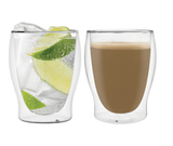Borosilicate Double Wall Cocktail - Mocktail Glass, Insulated Mug for Hot Cold Mug Tea Coffee, Drinking Glasses, Water Glasses, juice, Microwave & dishwasher safe, Lightweight glass, Transparent - 250 ml - Pack of 2