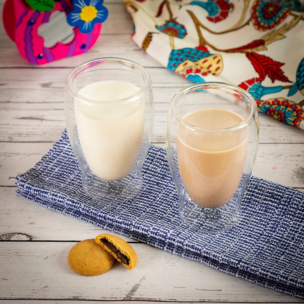 Borosilicate Double Wall Multi-Use Glass, Insulated Mug for Hot Cold Mug Tea Coffee, Drinking Glasses,Water Glasses, juice, Microwave & dishwasher safe, Lightweight-Transparent - 350 ml - Pack of 1