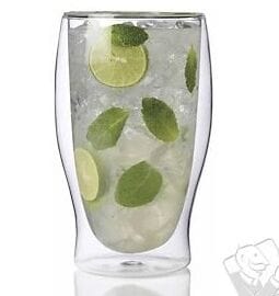 Borosilicate Double Wall Multi-Use Glass, Insulated Mug for Hot Cold Mug Tea Coffee, Drinking Glasses,Water Glasses, juice, Microwave & dishwasher safe, Lightweight-Transparent - 350 ml - Pack of 1