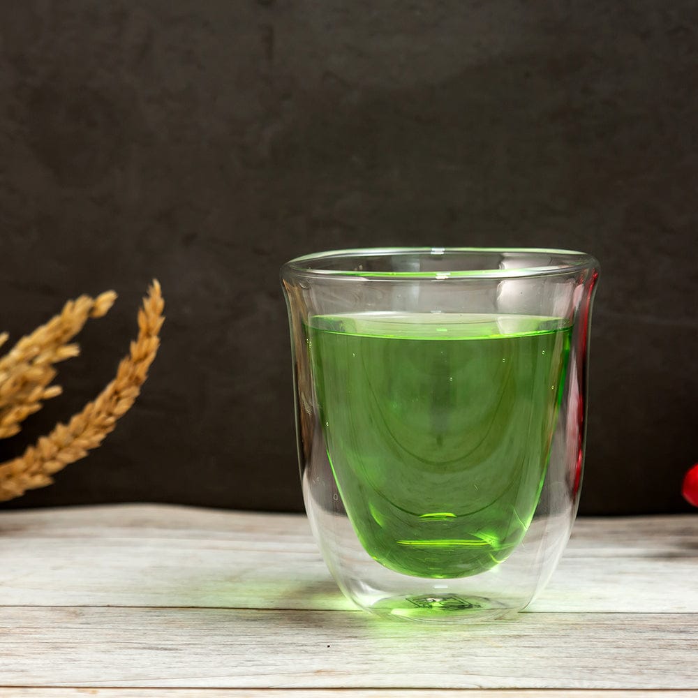 Borosilicate Double Wall Diva Glasse, Insulated Mug for Hot Cold Mug Tea Coffee, Drinking Glasses,Water Glasses, juice, Microwave & dishwasher safe, Lightweight-Transparent - 200 ml - Pack of 2