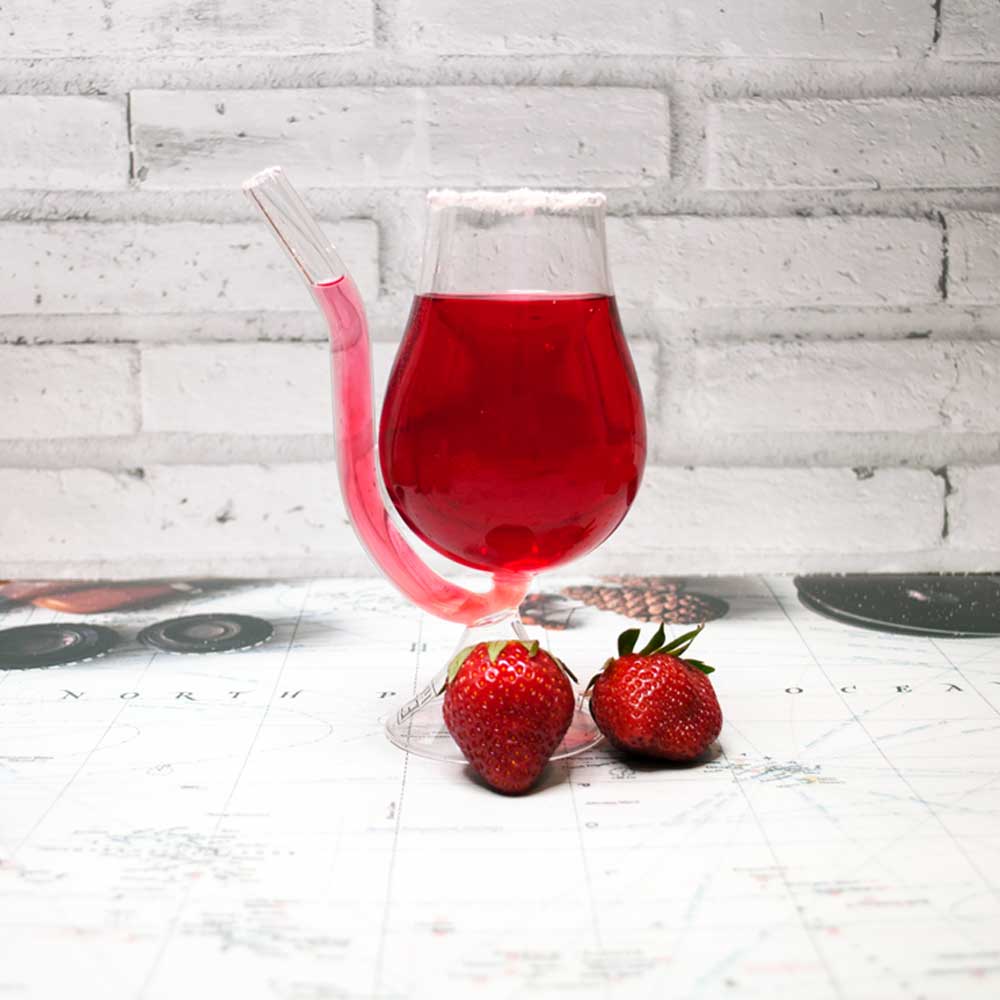 Borosilicate Double Wall Cocktail with Smoky Tail Glass, Unique Wine Glass, Glassware Glass Ideal for White or Red Wine Party Glass, Whisky Cocktails & Any Beverage - Transparent - 250 ml - Pack of 1