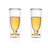 Borosilicate Double Wall Chic Glass, Unique Glass, Glassware Glass Ideal for Juice Lemon Soda Wine Scotch Cocktails & Any Beverage, Party Glass, Whisky Cocktails & Any Beverage - Transparent - 175 ml - Pack of 1