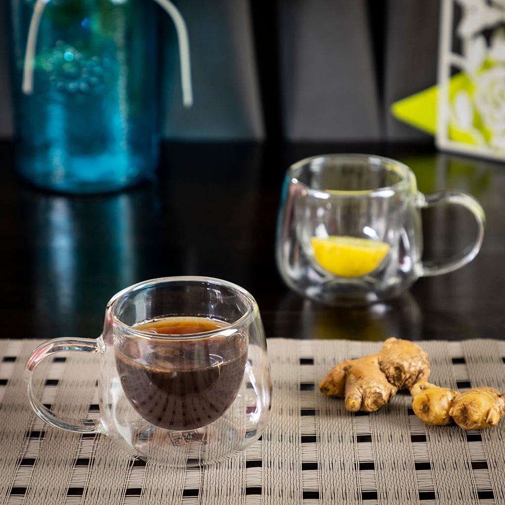 Double Wall Glass Cappuccino Mug (200 ml) (Pack of 4)