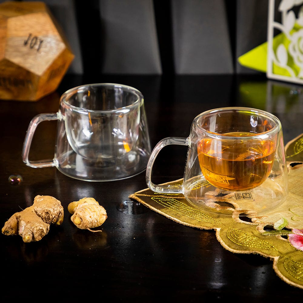 Double Wall Coniq Glass Mug (150 ml) (Pack of 4)