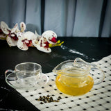 Glass Tea Pot with Filter & Self-Locking Cover Lid (450 ml)