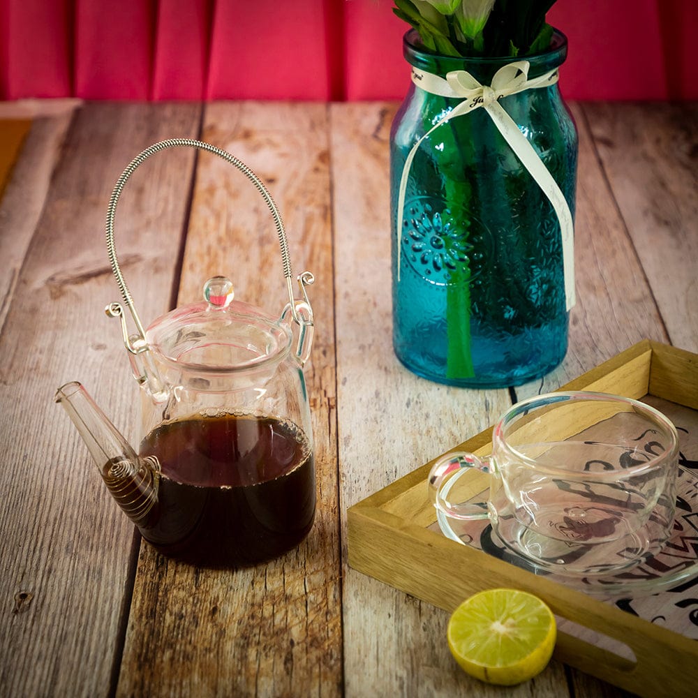 Personal Glass Tea Pot Jar with Filter (350 ml)