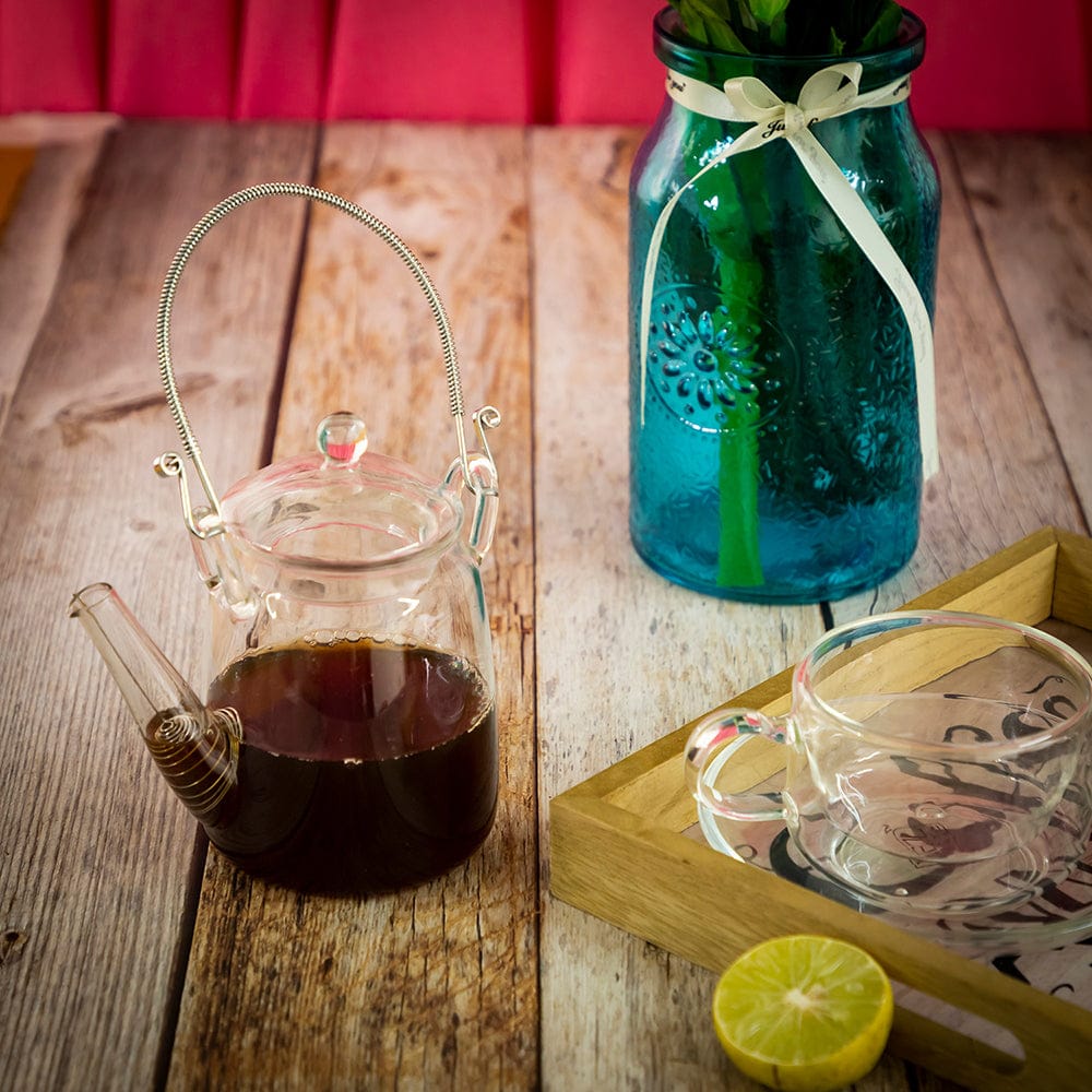 Personal Glass Tea Pot Jar with Filter (350 ml)