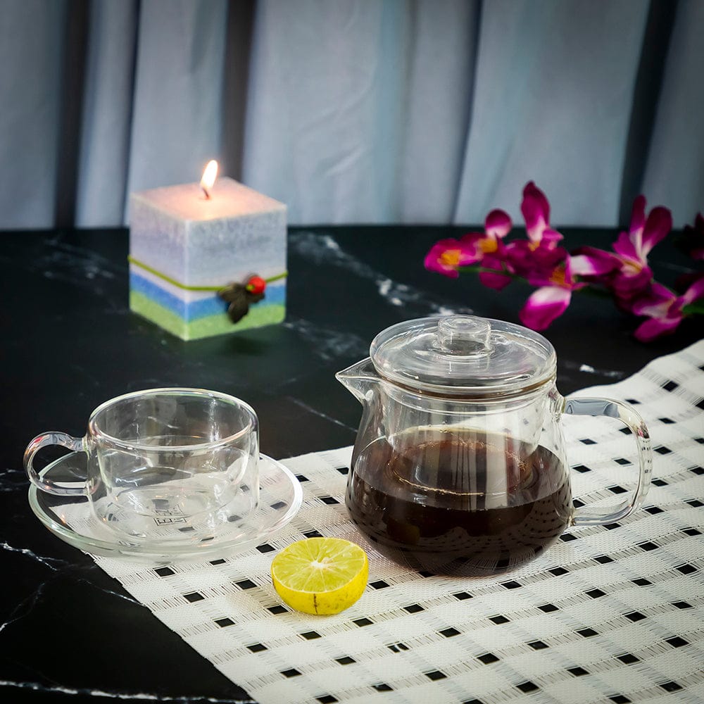 Chai Pot - Glass Tea Pot with Infuser & Lid (650 ml)