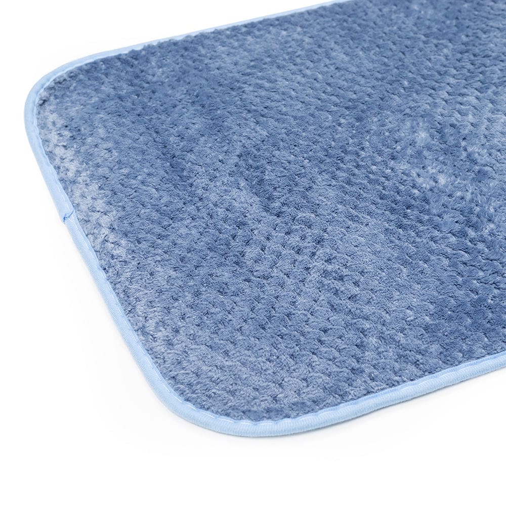 Luxe Cashmere Blue 3 Piece Bathroom Mats Set (L-80 x W-50 cms)