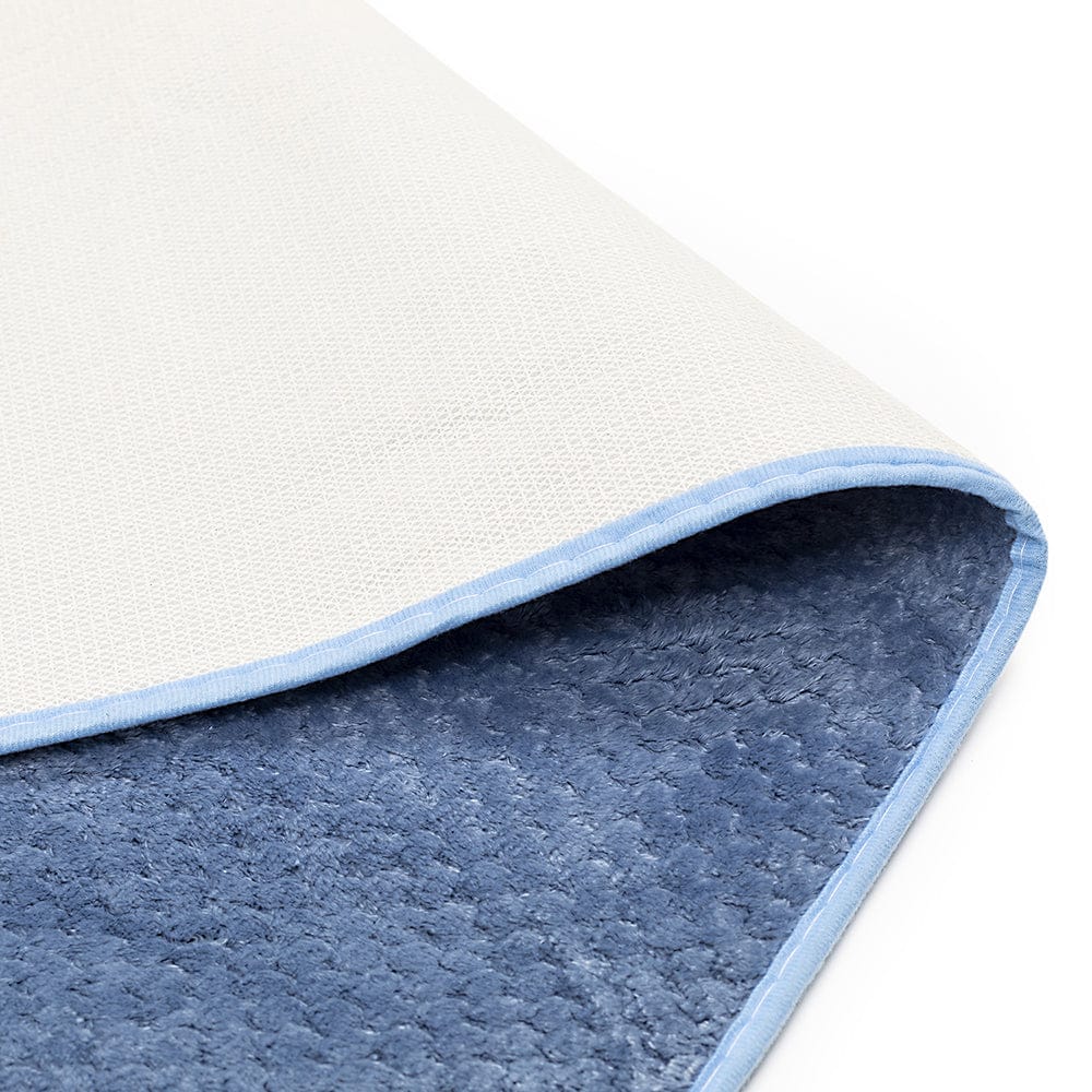 Luxe Cashmere Blue 3 Piece Bathroom Mats Set (L-80 x W-50 cms)