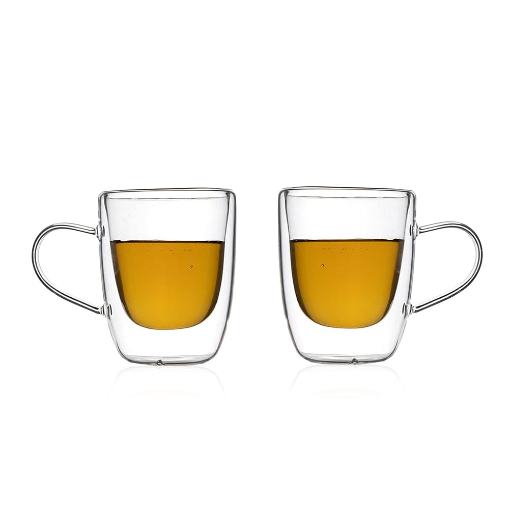 Double Wall Glass King Mugs (250 ml) (Pack of 2)