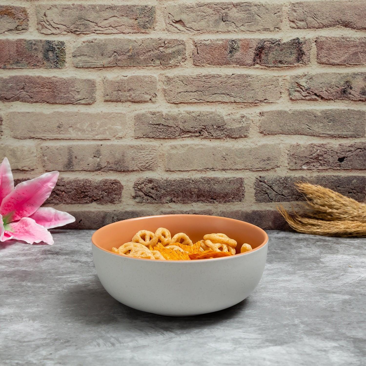 Sesame Matt Amber Pastel Ceramic Serving Bowl (7.25 Inch - 1000 ml)
