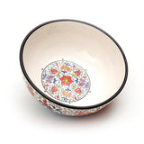 Tianzhu Bower Floral Red-Blue Ceramic Serving Bowls (7.5 Inch - 1000 ml) (Pack of 2)