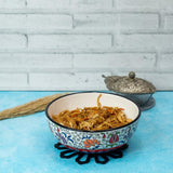 Tianzhu Bower Floral Red-Blue Ceramic Serving Bowls (7.5 Inch - 1000 ml) (Pack of 2)