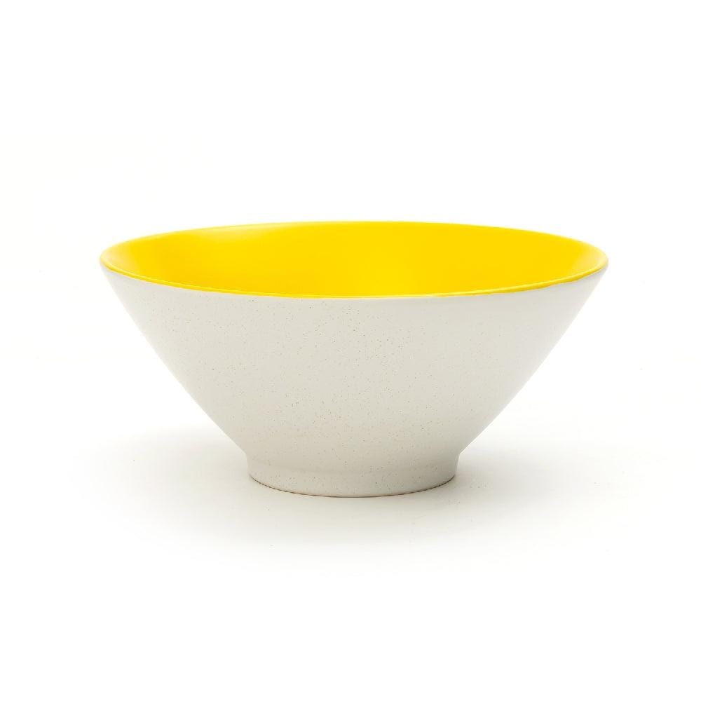 Sesame Matt Yellow Pastel Trumpet Ceramic Serving Bowl (8.2 Inch - 1150 ml)