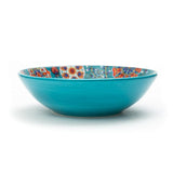 Majestic Teal Blue Peacock Ceramic Serving Bowls (8 Inch - 950 ml) (Pack of 2)