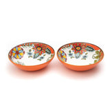Persian Autumn Ceramic Serving Bowls (8 Inch - 1000 ml) (Pack of 2) (Orange Flower)