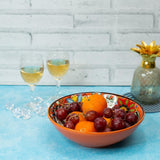 Persian Autumn Ceramic Serving Bowls (8 Inch - 1000 ml) (Pack of 2) (Orange Flower)