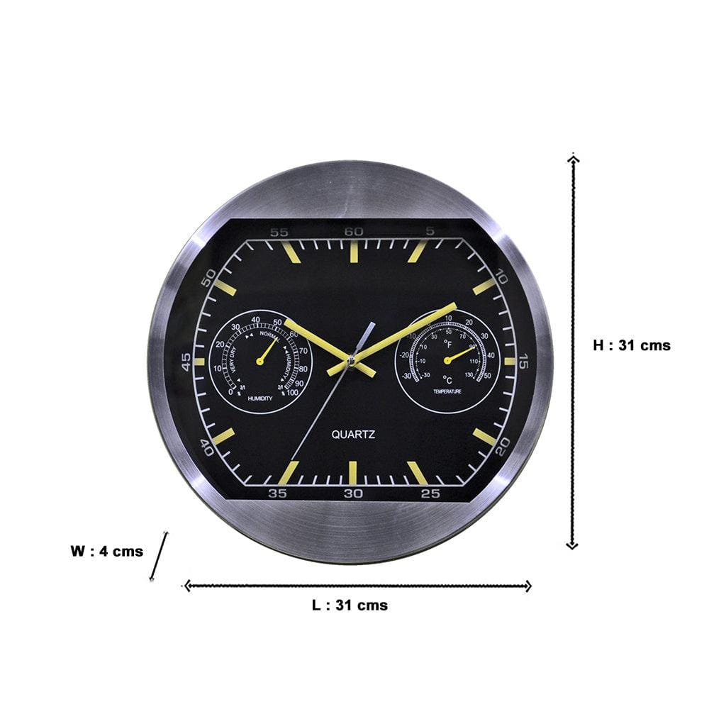 Aluminium Chronograph Racing Wall Clock (Silver & Black)