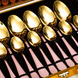 Aurum 24 Piece Stainelss Steel Cutlery Set in Classy Gift Box (Pink & Gold)