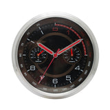 Aluminium Motor Sports Dashboard Wall Clock (Black & Silver)