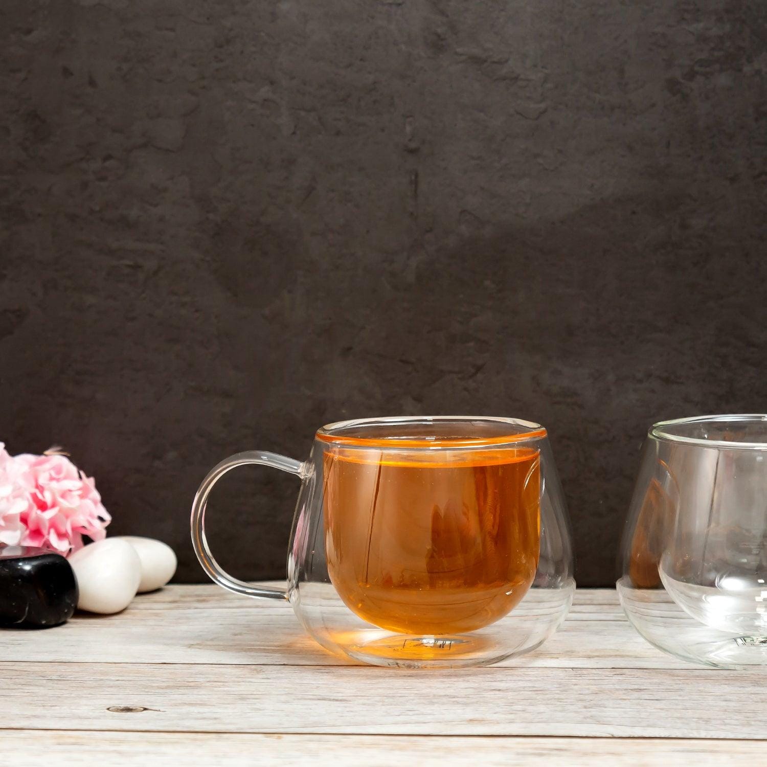 Double Wall Glass Cappuccino Mug (200 ml) (Pack of 4)