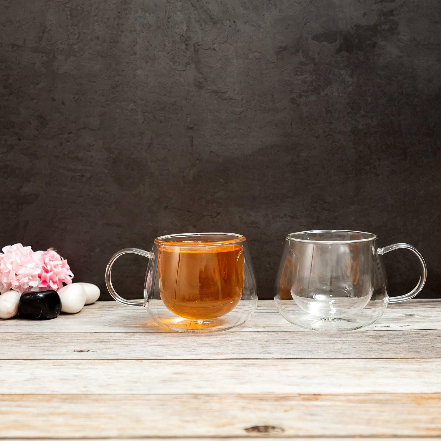 Double Wall Glass Cappuccino Mug (200 ml) (Pack of 4)