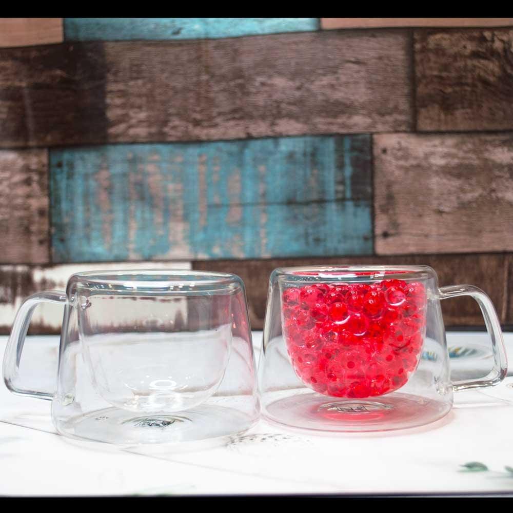 Double Wall Coniq Glass Mug (150 ml) (Pack of 4)