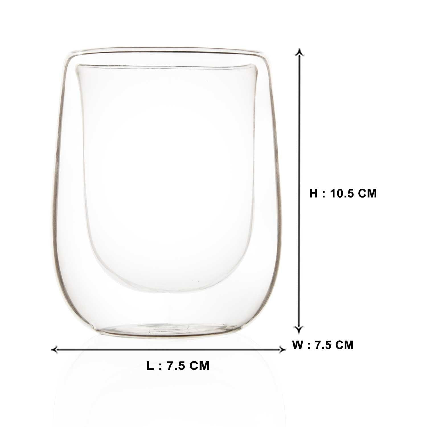 Double Wall Elegance Glass (250 ml) (Pack of 4)