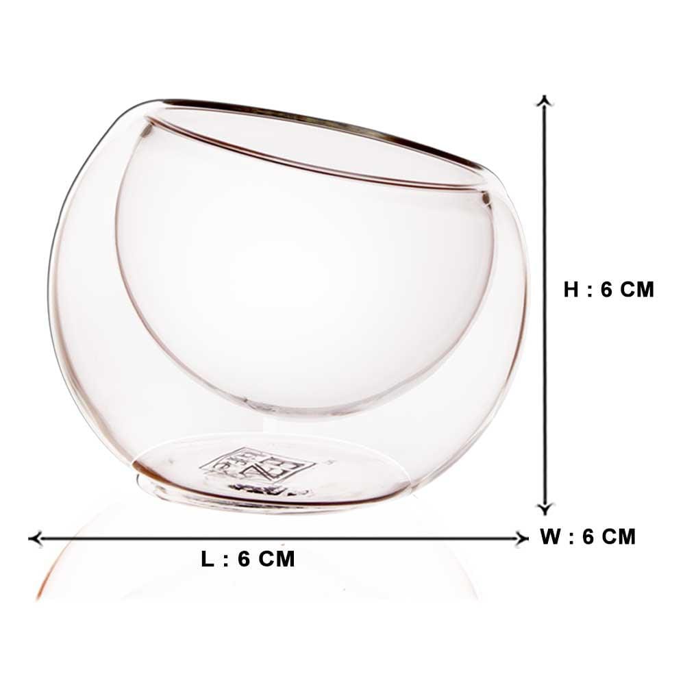 Double Wall Glass Dessert & Starters Bowl (120 ml) (Pack of 4)