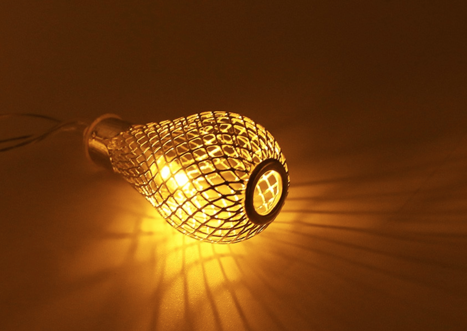 Bulb Metal Light String with 10 Silver Bulbs & Warm White LED Light (1.3 m)